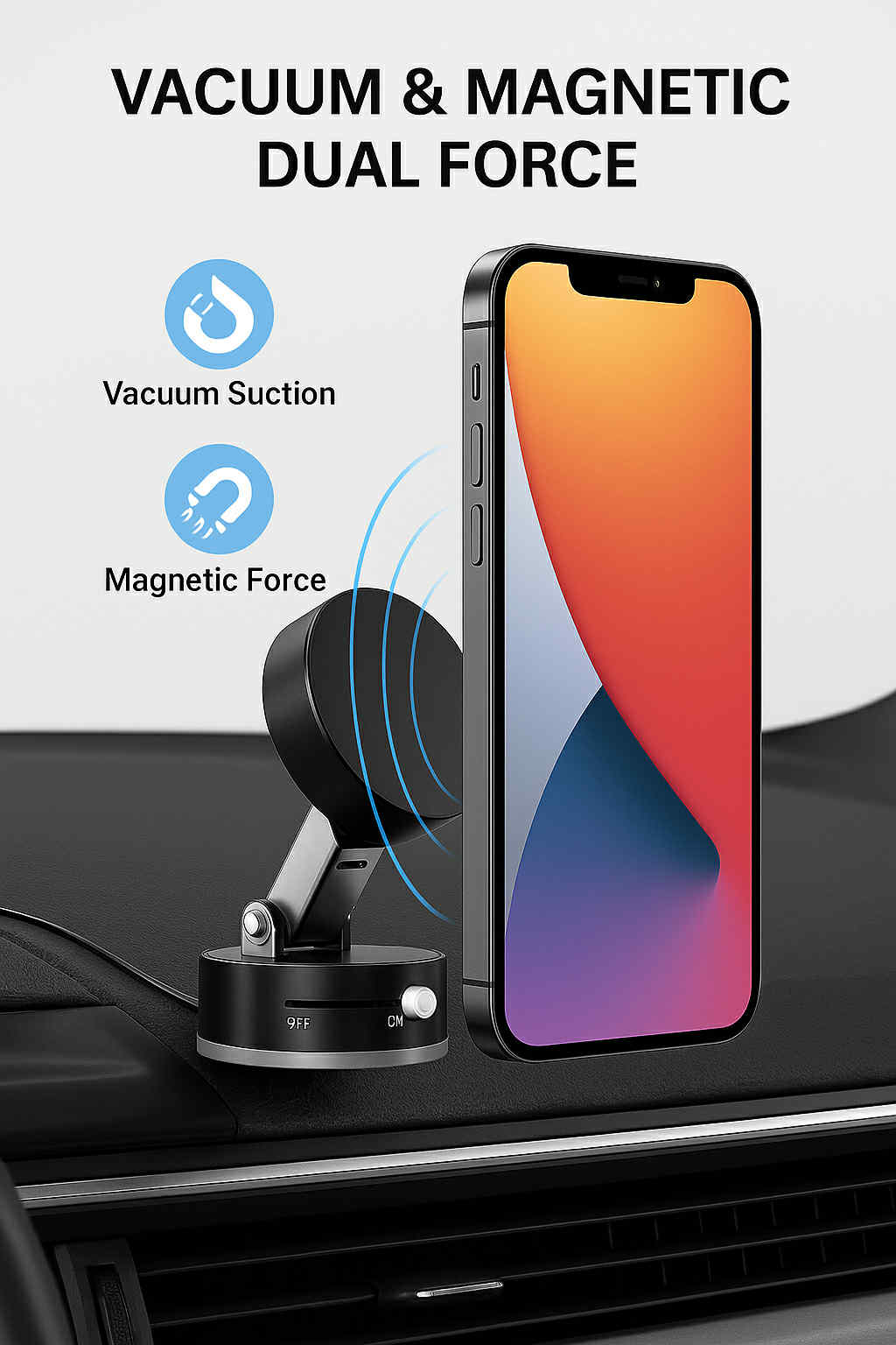 Foldable Magnetic Car Phone Holder with Suction Cup