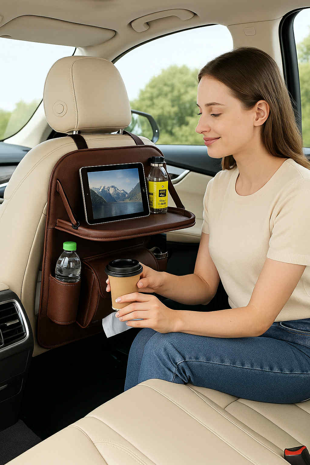PU Leather Car Storage Bag