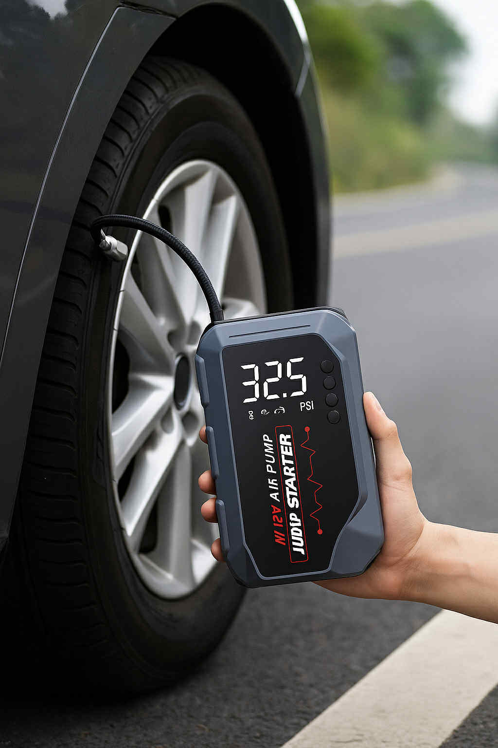 12V Car Jump Starter with Air Compressor