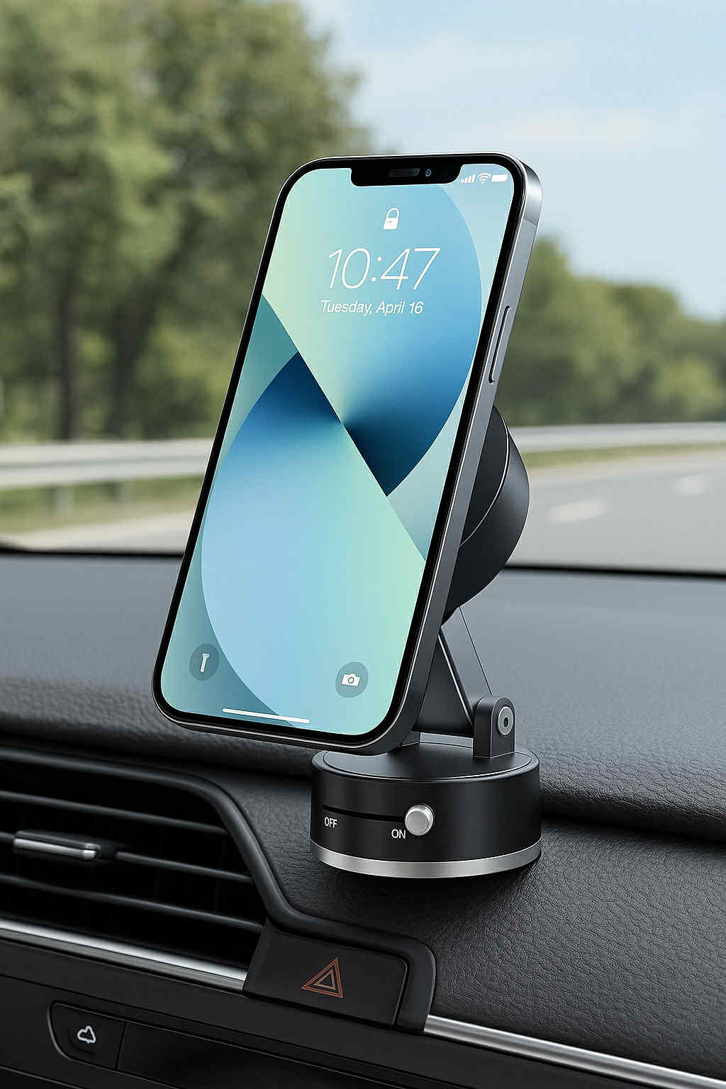 Foldable Magnetic Car Phone Holder with Suction Cup