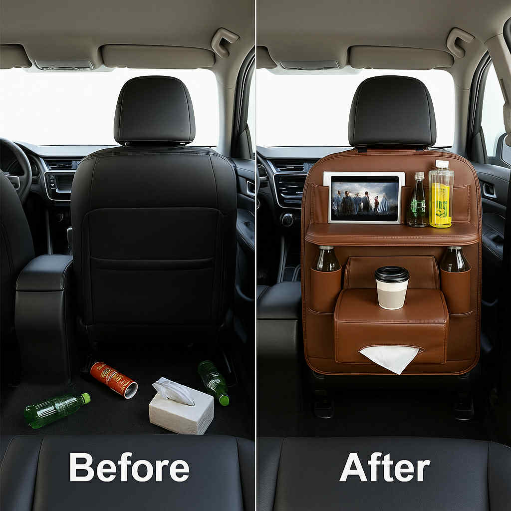 PU Leather Car Storage Bag