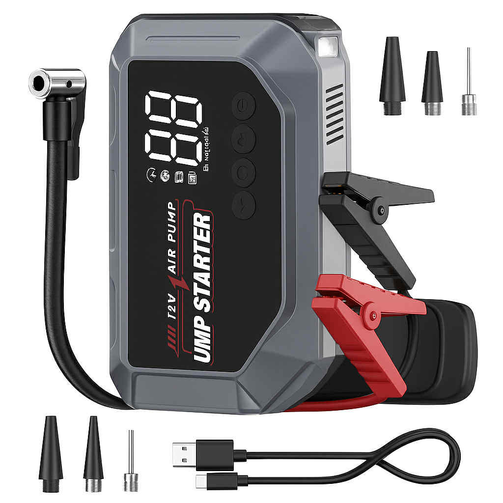 12V Car Jump Starter with Air Compressor